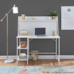 Geo Contemporary White Shelf Desk 13 Geo Contemporary White Shelf Desk