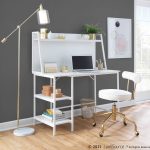 Geo Contemporary White Shelf Desk 16 Geo Contemporary White Shelf Desk