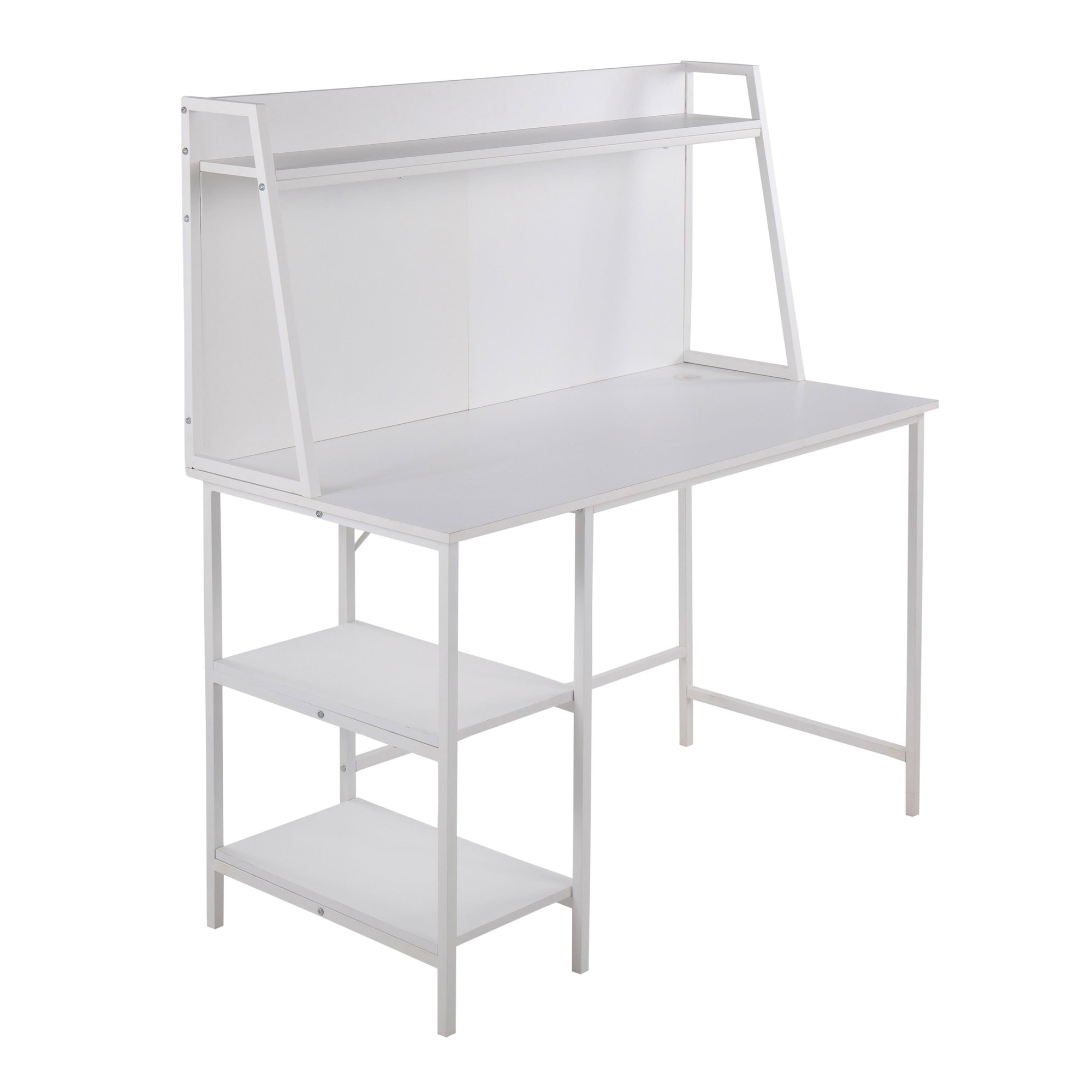 Geo Contemporary White Shelf Desk 5 Geo Contemporary White Shelf Desk - Image 5