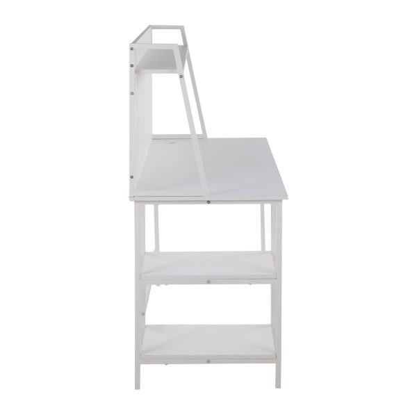 Geo Contemporary White Shelf Desk 5