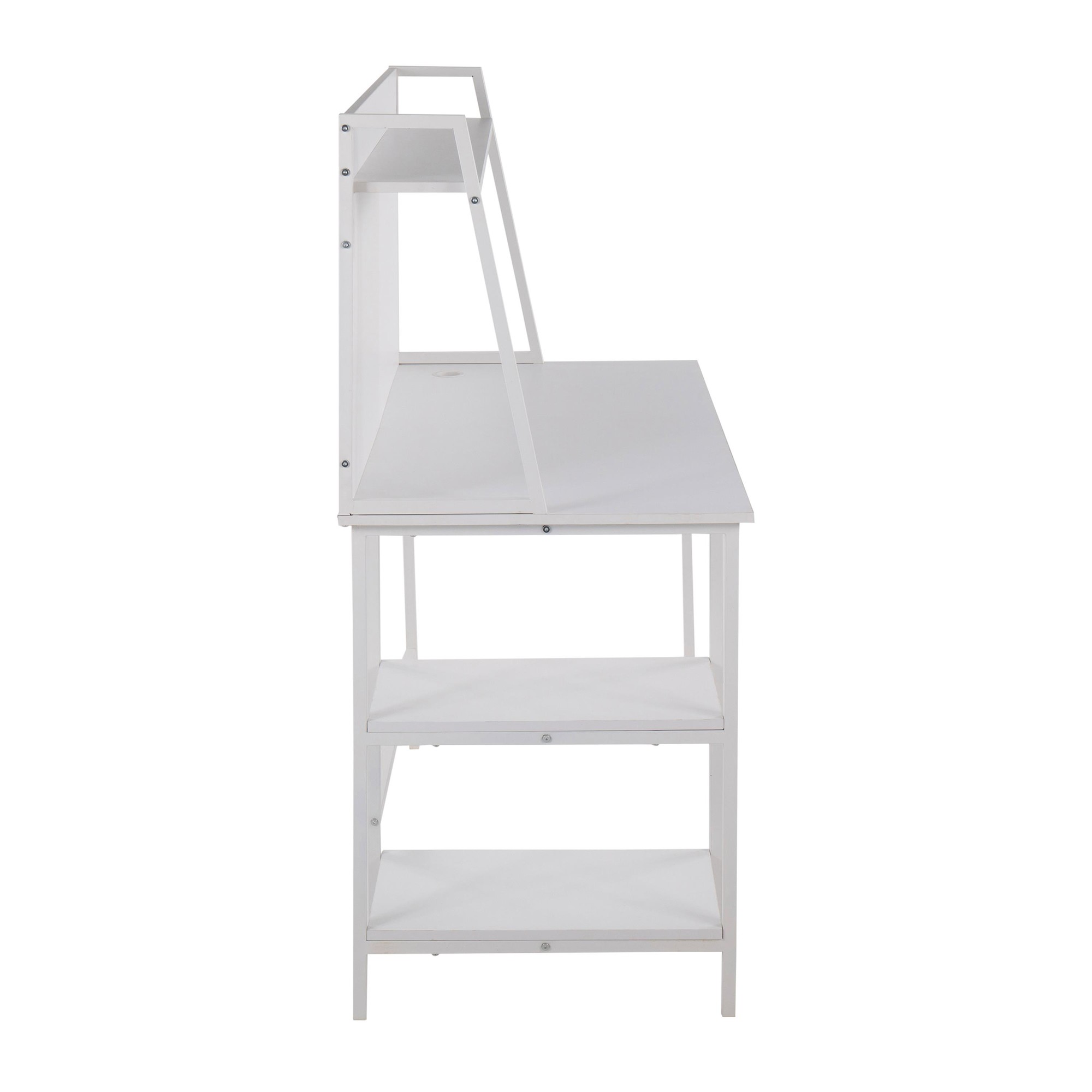 Geo Contemporary White Shelf Desk 6 Geo Contemporary White Shelf Desk - Image 6