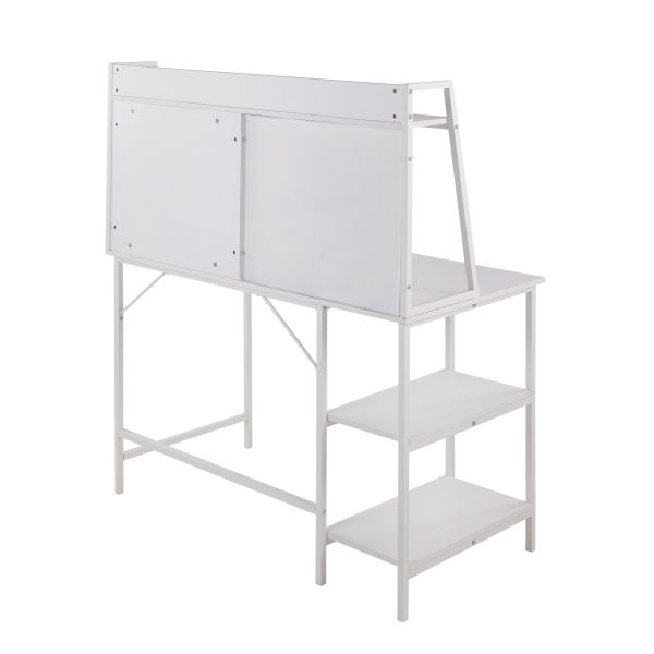 Geo Contemporary White Shelf Desk 6