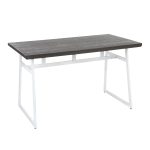 Geo Industrial Vintage White and Espresso Dining Table 8 Geo Industrial Vintage White and Espresso Dining Table