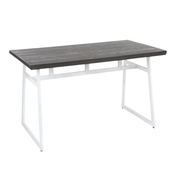 Geo Industrial Vintage White and Espresso Dining Table 1