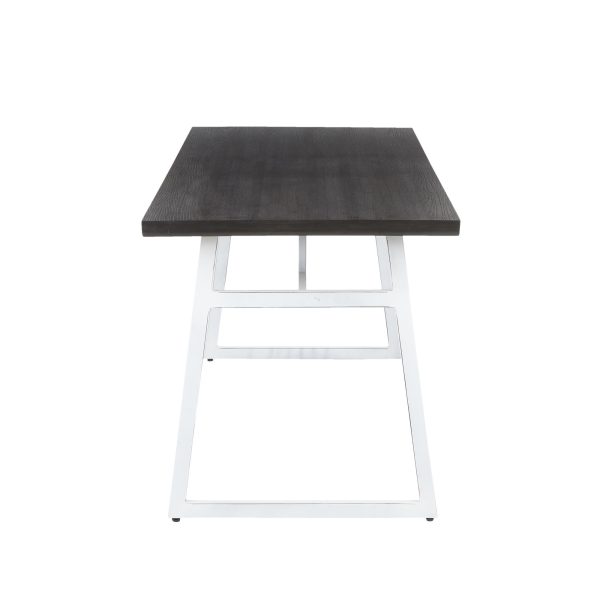 Geo Industrial Vintage White and Espresso Dining Table 2