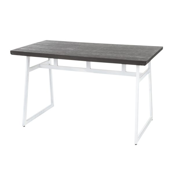 Geo Industrial Vintage White and Espresso Dining Table 3