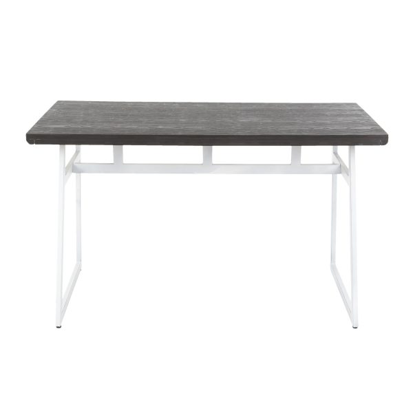 Geo Industrial Vintage White and Espresso Dining Table 5