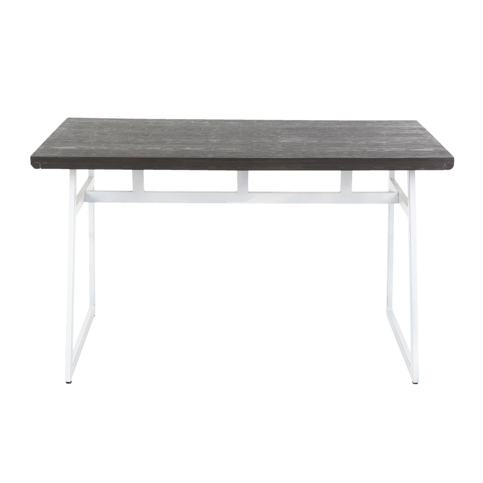 Geo Industrial Vintage White and Espresso Dining Table 5 Geo Industrial Vintage White and Espresso Dining Table - Image 5