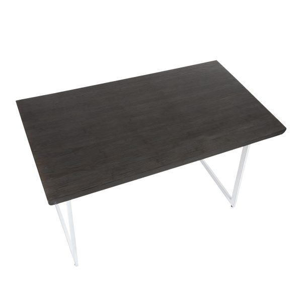 Geo Industrial Vintage White and Espresso Dining Table 6