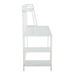 Geo White Contemporary Tiered Metal and Glass Desk 10 Geo White Contemporary Tiered Metal and Glass Desk