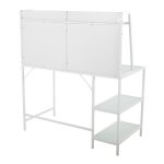 Geo White Contemporary Tiered Metal and Glass Desk 11 Geo White Contemporary Tiered Metal and Glass Desk