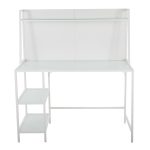 Geo White Contemporary Tiered Metal and Glass Desk 13 Geo White Contemporary Tiered Metal and Glass Desk