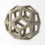 Geom 7.1L x 7.1W x 7.1H Tan Ceramic Geometric Object