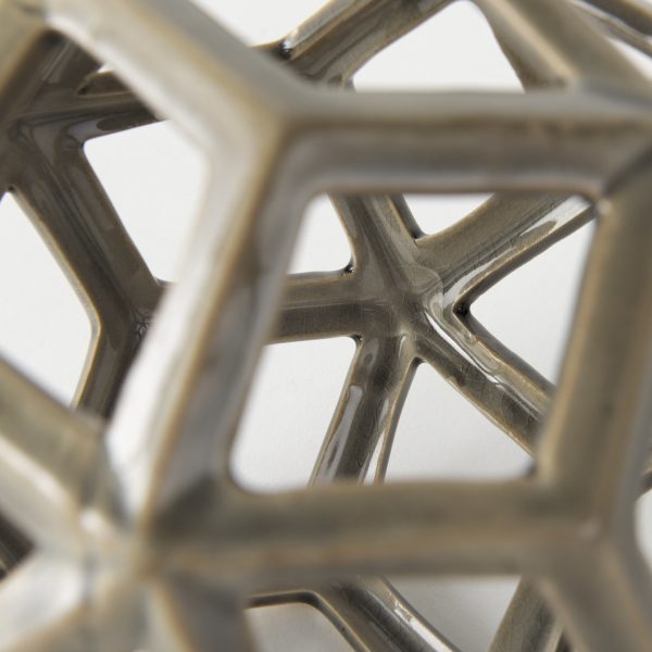 Geom 7.1L x 7.1W x 7.1H Tan Ceramic Geometric Object 5