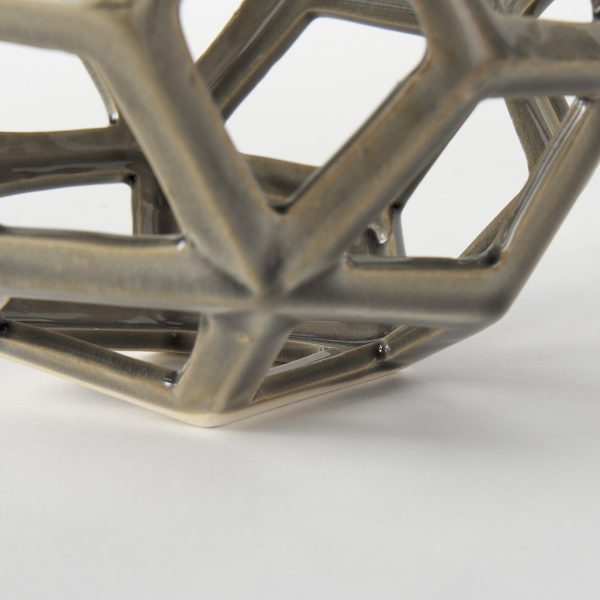 Geom 7.1L x 7.1W x 7.1H Tan Ceramic Geometric Object 6