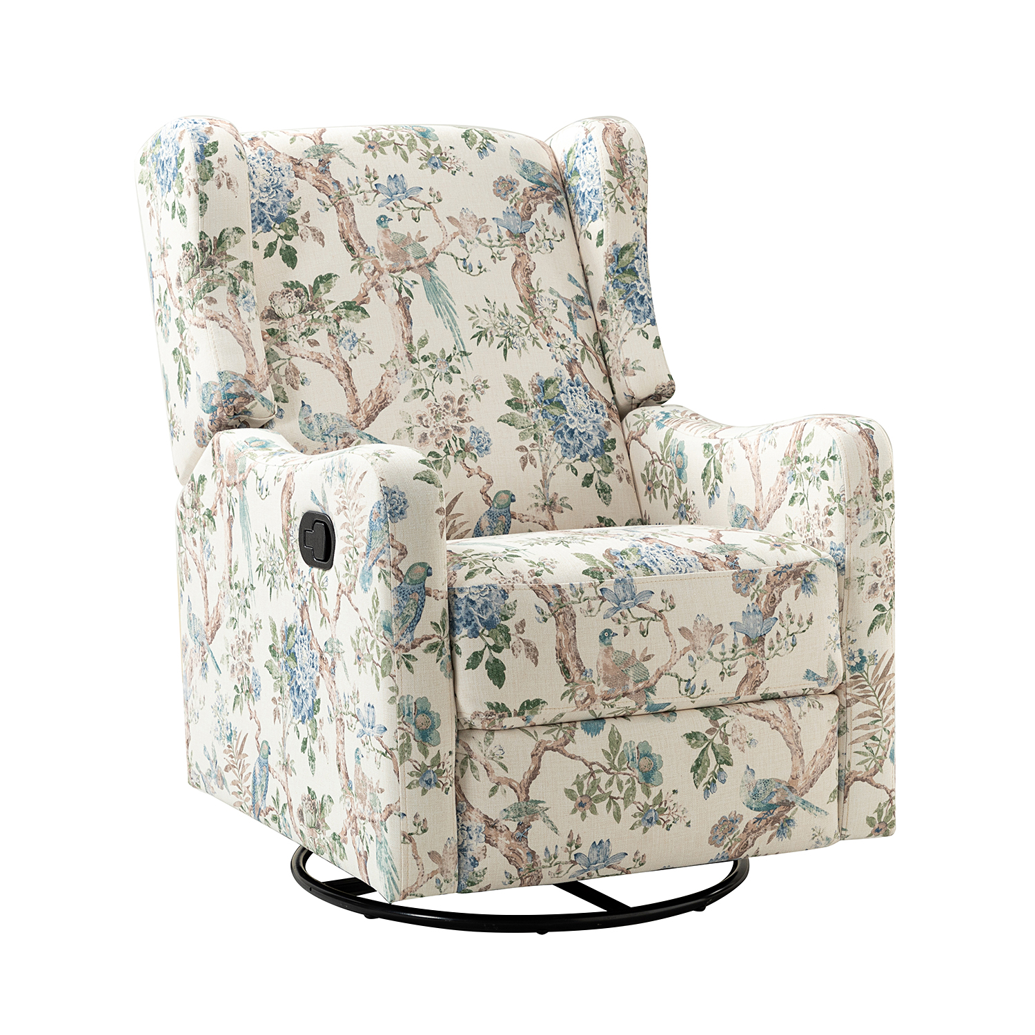 George Floral Wingback Swivel Glider Recliner 2 George Floral Wingback Swivel Glider Recliner - Image 2
