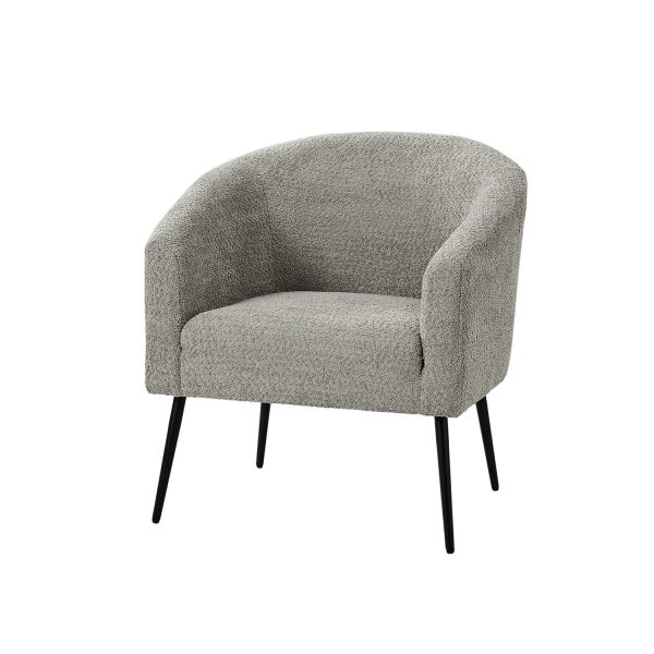 George Grey Chenille Modern Barrel Chair 1