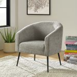 George Grey Chenille Modern Barrel Chair 6 George Grey Chenille Modern Barrel Chair