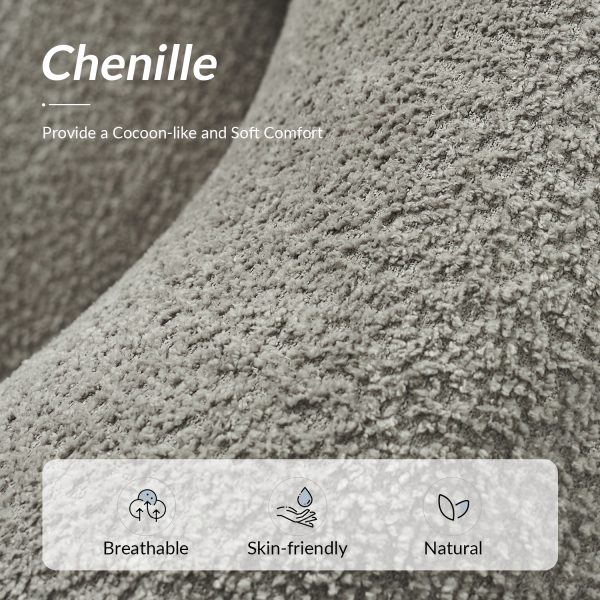 George Grey Chenille Modern Barrel Chair 2