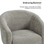 George Grey Chenille Modern Barrel Chair 9 George Grey Chenille Modern Barrel Chair