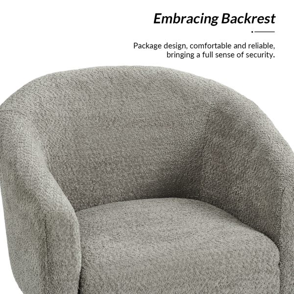 George Grey Chenille Modern Barrel Chair 3