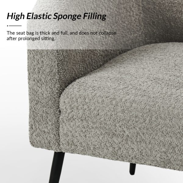 George Grey Chenille Modern Barrel Chair 4