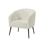 George Ivory Chenille Modern Barrel Accent Chair 7 George Ivory Chenille Modern Barrel Accent Chair