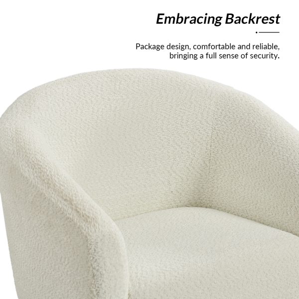 George Ivory Chenille Modern Barrel Accent Chair 3