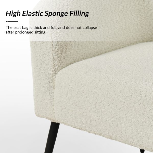 George Ivory Chenille Modern Barrel Accent Chair 4
