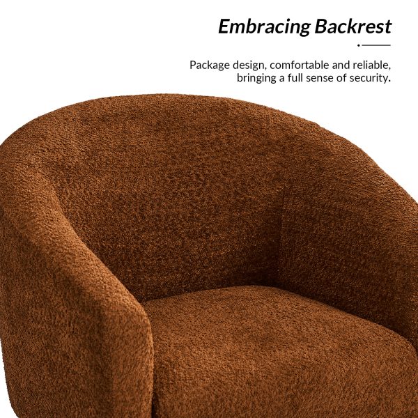 George Rust Chenille Modern Barrel Accent Chair 3