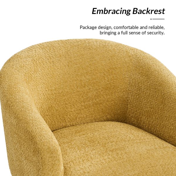 George Yellow Chenille Modern Barrel Accent Chair 3