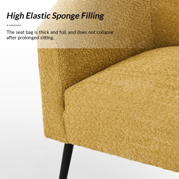 George Yellow Chenille Modern Barrel Accent Chair 4