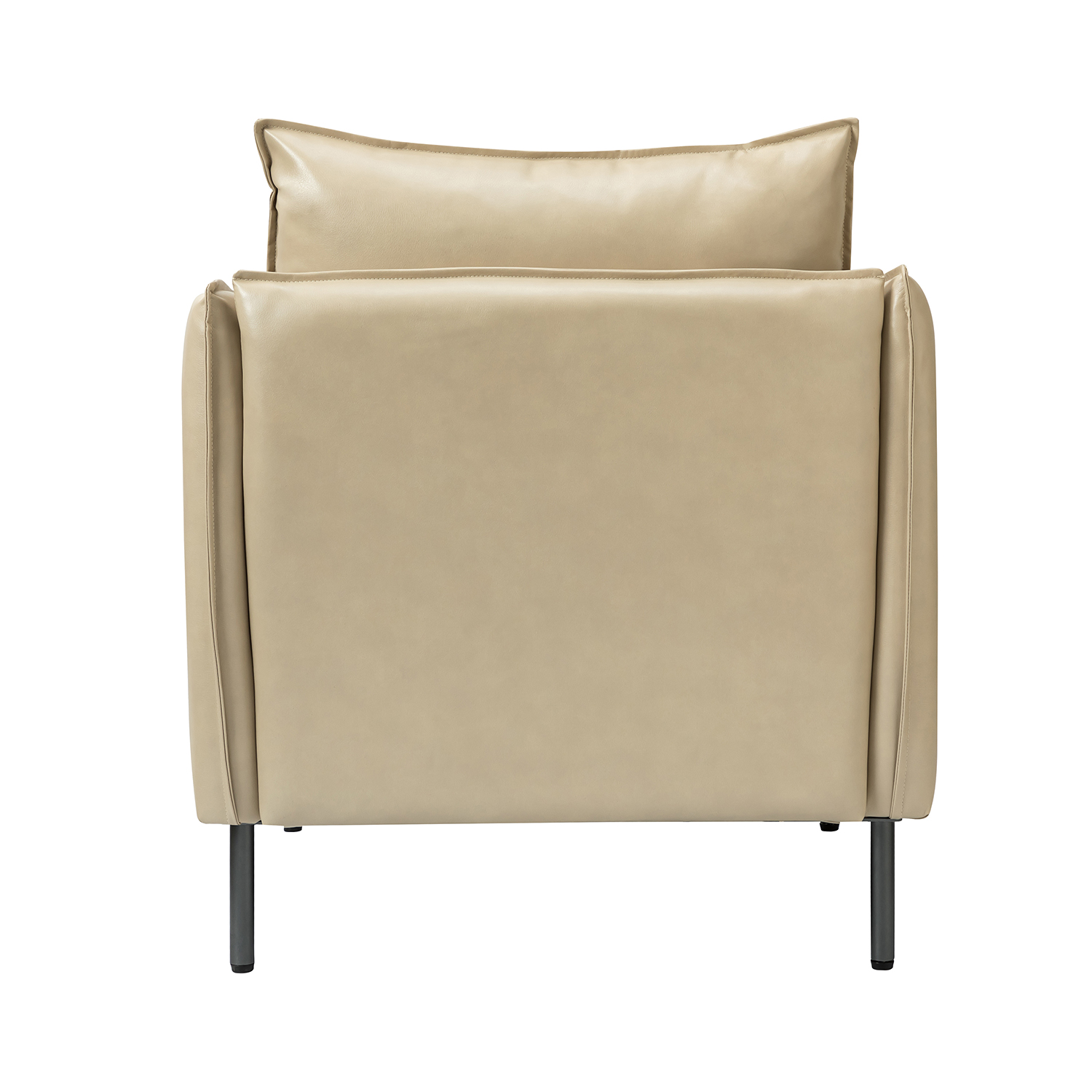 Georges Beige Vegan Leather Modern Armchair 4 Georges Beige Vegan Leather Modern Armchair - Image 4
