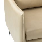 Georges Beige Vegan Leather Modern Armchair