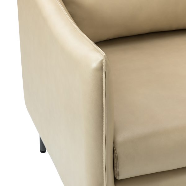 Georges Beige Vegan Leather Modern Armchair 4