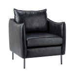 Georges Black Vegan Leather Modern Armchair 7 Georges Black Vegan Leather Modern Armchair