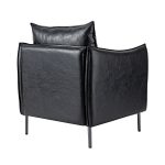 Georges Black Vegan Leather Modern Armchair 8 Georges Black Vegan Leather Modern Armchair