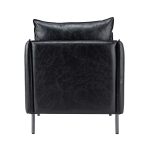 Georges Black Vegan Leather Modern Armchair 9 Georges Black Vegan Leather Modern Armchair