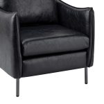 Georges Black Vegan Leather Modern Armchair 10 Georges Black Vegan Leather Modern Armchair