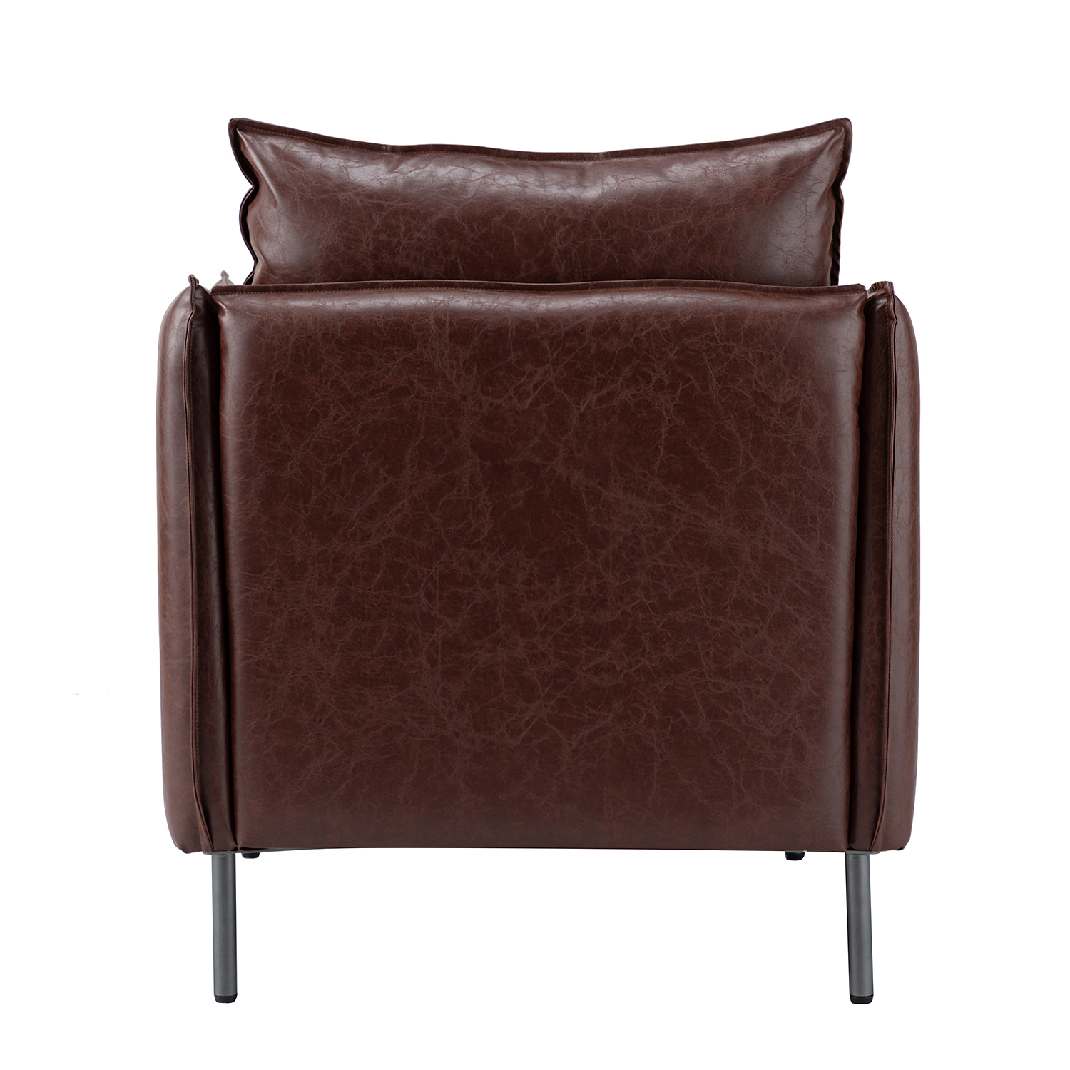 Georges Brown Vegan Leather Modern Armchair 4 Georges Brown Vegan Leather Modern Armchair - Image 4