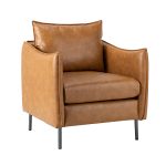 Georges Camel Vegan Leather Modern Armchair 7 Georges Camel Vegan Leather Modern Armchair