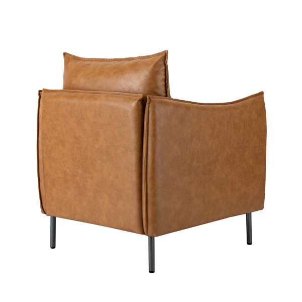 Georges Camel Vegan Leather Modern Armchair 2
