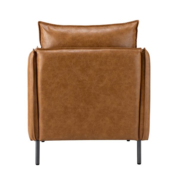 Georges Camel Vegan Leather Modern Armchair 3