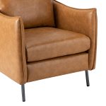 Georges Camel Vegan Leather Modern Armchair 10 Georges Camel Vegan Leather Modern Armchair