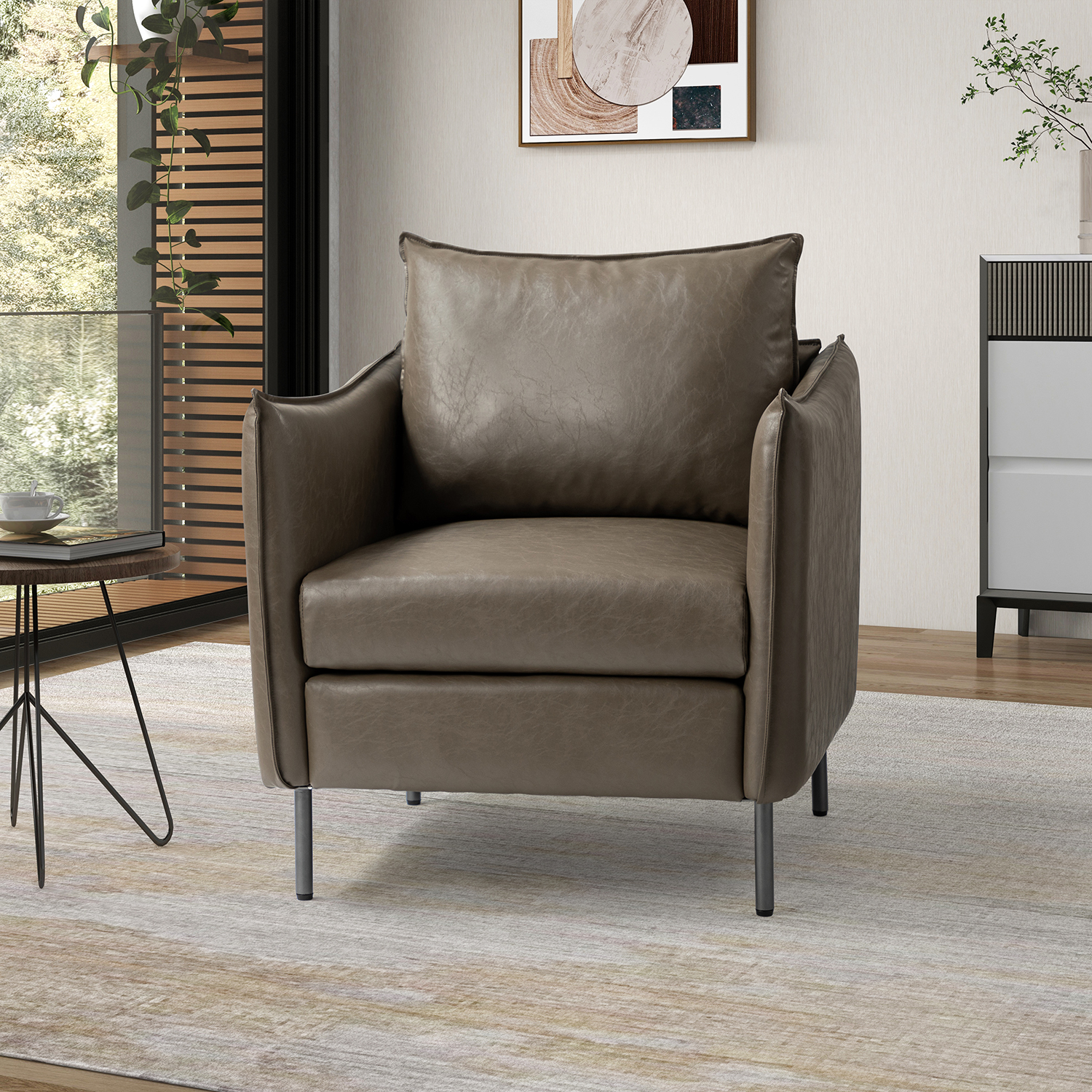 Georges Modern Vegan Leather Armchair 1 Georges Modern Vegan Leather Armchair