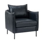 Georges Navy Vegan Leather Modern Armchair 7 Georges Navy Vegan Leather Modern Armchair