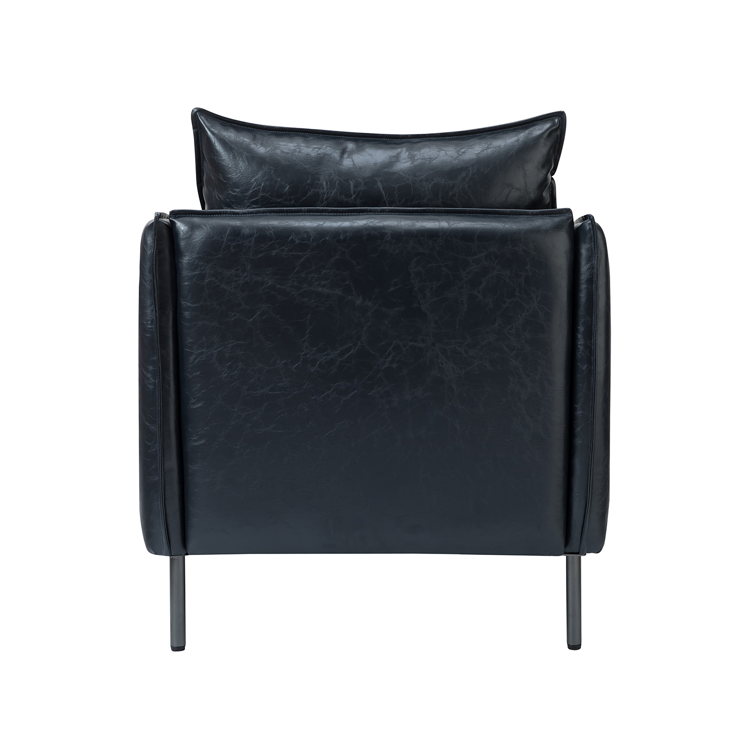 Georges Navy Vegan Leather Modern Armchair 4 Georges Navy Vegan Leather Modern Armchair - Image 4