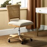 Georgia Beige Rattan Backrest Swivel Height Adjustable Office Chair 6 Georgia Beige Rattan Backrest Swivel Height Adjustable Office Chair