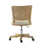 Georgia Beige Rattan Backrest Swivel Height Adjustable Office Chair 9 Georgia Beige Rattan Backrest Swivel Height Adjustable Office Chair