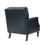Gerald Navy Vegan Leather Tufted Accent Armchair